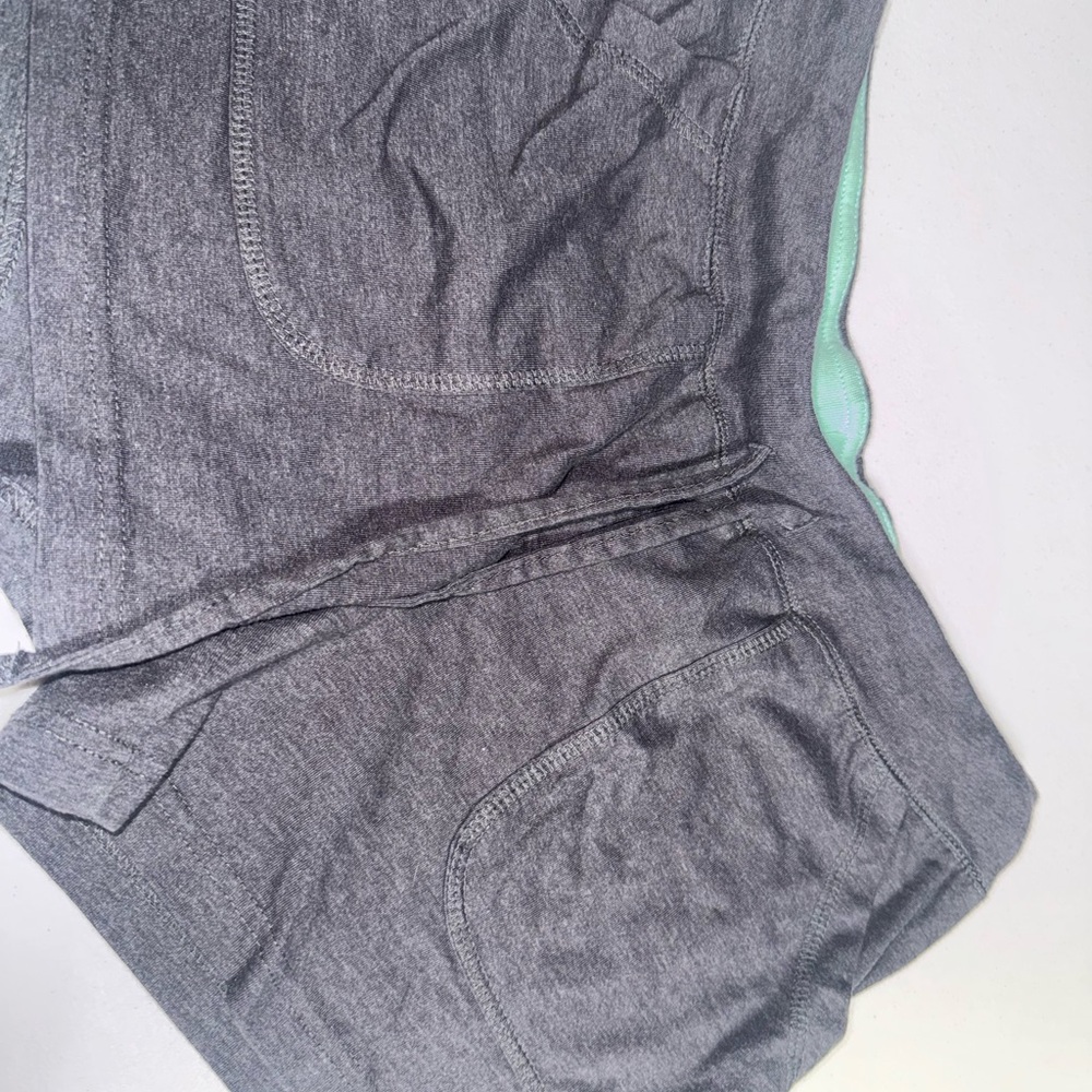 Gray Shorts with Mint Accents
